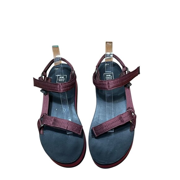 Teva Opening Ceremony Womens Platform Sandals Red & Blue  Adjustable Size 10 - Picture 3 of 11